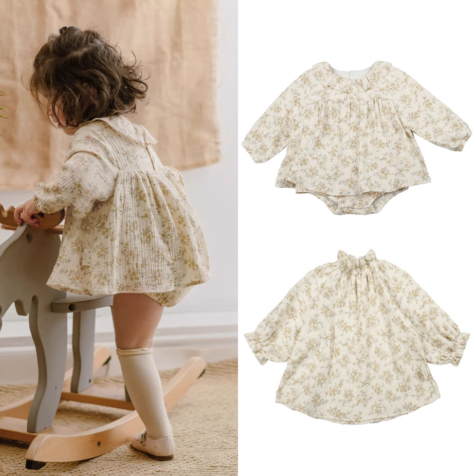 Baby Clothing Organic - Çiçek Kız Bebek Elbiseleri Bahar Organik