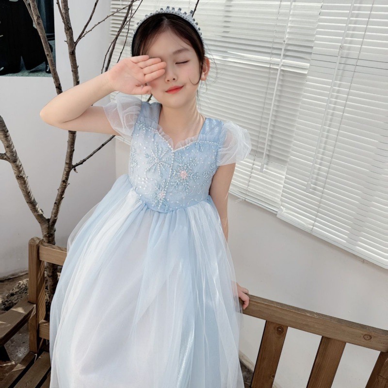 Baby Clothing Dresser - Işlemeli Elsa kız elbise çocuklar için