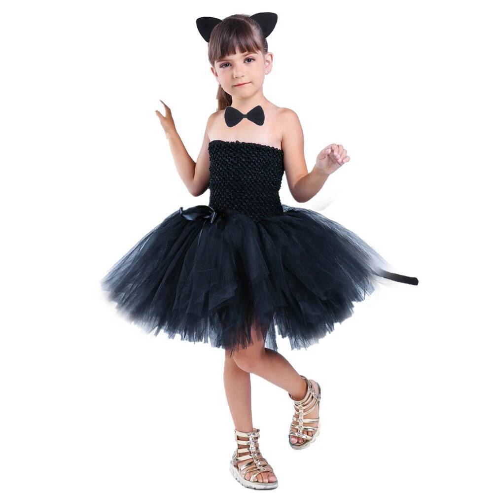 Baby Clothing Usa - Sevimli Siyah Kedi Tutu Elbise Bebek